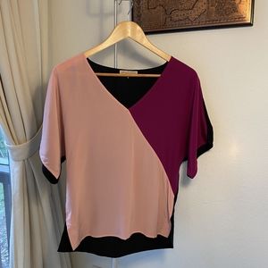 Emilio Pucci 100% Silk, Two-Toned Blouse
